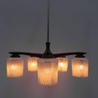 Vintage Hanglamp Met 5 Glazen Kappen thumbnail 12