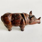 Vintage Bronzen Neushoorn Beeldje Brons thumbnail 7