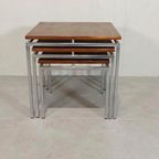 Set Van 3 Vintage Mid Century Mimiset Bijzettafels thumbnail 9