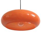 Vintage Jaren 70 Hanglamp Kunststof Oranje thumbnail 5