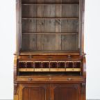 Grote En Praktische Antieke Engelse Mahoniehouten Boekenkast/ Secretaire Uit De 19e Eeuw thumbnail 4