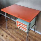 Superleuk Retro Frans Bureau Jaren 70 Vintage Oranje thumbnail 7