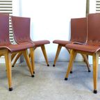 Set Van 4 Vintage Retro Stoelen Van Ontwerper Van Os thumbnail 9