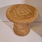 Vintage Bamboe Krukje Rotan Kruk Plantentafel Jaren 70 thumbnail 5