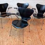 Set Of 4 Arne Jacobsen Chairs 3107 With Armrests thumbnail 11