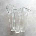 Vintage Muurla Helder Glazen Vouw / Wave Vaas Met Stippen thumbnail 5