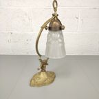 Bronzen Tafellamp Met Art Deco Persglas thumbnail 7