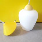 Vintage Jaren 50 Hanglamp Louis Kalff Stijl Melkglas Lampje thumbnail 3