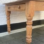 Antiek Grenen Tafel Met Grote Lades, 167 Cm Lang thumbnail 9