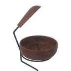 Vintage - Ca. 1950’S - Standing Bowl - Atomic Age / Mcm - Teak Wood And Brass - Germany thumbnail 7