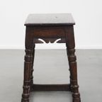 Charmante En Veelzijdige Gesigneerde Antieke Engelse Eikenhouten Joint Stool/ Kruk/ Bijzettafel thumbnail 6