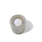 Vintage Plafondlamp / Luster : Glas & Chroom & Hout thumbnail 2