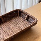 Vintage Xl Rattan Bamboo Tray thumbnail 7