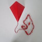 Mawa Design Vintage Jaren 80 Vlieger Lamp Rood. thumbnail 2