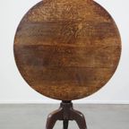 Grote Eind 18E Eeuwse Antieke Eikenhouten Engelse Tilttop Tafel thumbnail 4