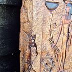 2 X Fraai Gedetailleerde Egyptische Ceremoniële Panelen. thumbnail 11