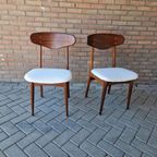 Set 2 Vintage Stoelen Nieuw Bekleed Teddy Deense Stoelen thumbnail 4