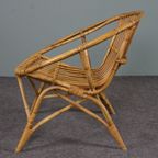 Bijzondere Rotan Fauteuil, Rohé Noordwolde, 1950 thumbnail 6