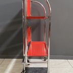 Folding Chrome And Red Serving Trolley 1960S thumbnail 8