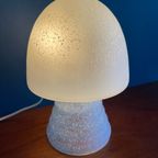 Hb Glas Mushroomlamp Gespikkeld Wit , Mat / Satijn Jaren 60-70 Design Glazen Lamp thumbnail 6
