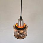 Vintage Jaren 70 Space Age Lampje Oranje Glas Aluminium thumbnail 3