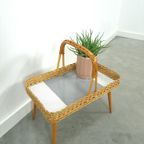 Rotan Dienblad Op Poten Met Grijs Formica thumbnail 6