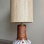 Grote Vintage Vloerlamp Met Zijden Kap thumbnail 2