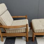 High Back Relax Chair With Hocker 1960S By Tarm Stole Denmark thumbnail 8