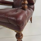 Paar Antieke Bibliotheekstoelen - Originele William Morris & Co Edinburgh Gestempelde Fauteuils thumbnail 8