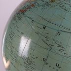 Midcentury Glazen Globe Met Licht Van Columbus Duoerdglobe, Duitsland thumbnail 5