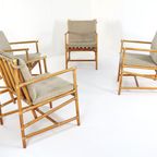 Set Van 4 Safari Bamboo Fauteuils + Tafeltje Vintage thumbnail 14