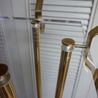 Goudkleurige Vintage Staande Kapstok In Hollywood Regency Stijl - Messing En Plexiglas thumbnail 5