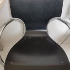 Setprijs! Vintage Witte Eettafel Zwarte Stoelen Chroom thumbnail 8