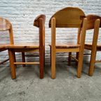 Set (4) Vintage Eetkamerstoelen Grenen Hout - Daumiller thumbnail 5