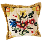 Vintage Kussen Geborduurd Wollen Kussen thumbnail 2