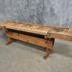 Antieke Werkbank Sidetable Keukeneiland 19E Eeuws 250 Cm thumbnail 5