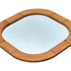 Vintage Spiegel Jaren 70 Ovale Grenen Hout Zweeds Design thumbnail 10