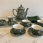 Prachtig  Groen Calico Burleigh Staffordshire England Thee Set! thumbnail 6