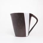 Aardewerken Karaf Zwart Wit, 1950s thumbnail 7