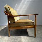 2x Midcentury ‘antimott’ Fauteuil W. Knoll Notenhout, Velour thumbnail 3