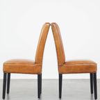 Set Van 4 Luxe En In Goede Staat Verkerende Schapenleren Eetkamerstoelen thumbnail 3