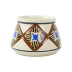 Abstracte Belgische Art Deco Vaas Amc Wit Blauw Zwart Craquelé Aardewerk thumbnail 6
