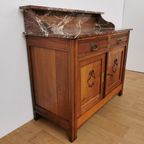 Vintage Frans Dressoir Commode, Ladekast Badkamermeubel Met Marmer Blad 510 thumbnail 10