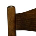 Set Van 4 Donkerbruine Houten Stoelen Jaren 70 Minimalist thumbnail 18