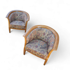 2 X Armchair / Club Chair / Floral Fabric / 1980s thumbnail 2