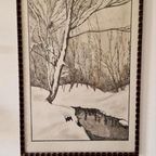Antieke Pentekening In Lijst thumbnail 3