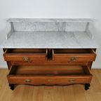 Vintage Frans Dressoir Commode, Ladekast Badkamermeubelmet Marmer Blad 311 thumbnail 6