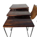 Dutch Design - Brabantia Holland - Mime Set - Lectuurbak - Vintage Bijzettafel Met Cognac Tuigler thumbnail 7