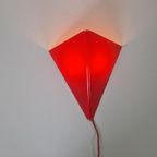 Mawa Design Vintage Jaren 80 Vlieger Lamp Rood. thumbnail 5