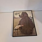 Jaren 70 Vintage Poster In Lijst Olifant Schilderij thumbnail 2